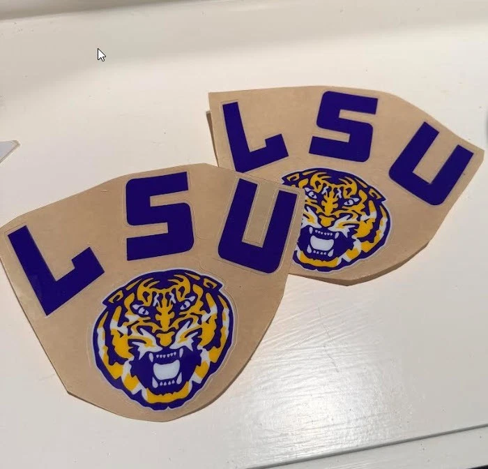 Calcomanías de casco LSU PÚRPURA - Lados con logotipo con envío al día siguiente Foto 4 de 4