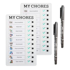 2 PCS Chore Chart For Kids ADHD Tools Checklist Board Routine Schedule