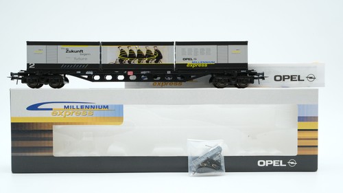 Roco H0 47971 Millennium Express Containerwagen Opel "Wie die Zukunft begann" DB | Zustand: Gebraucht
