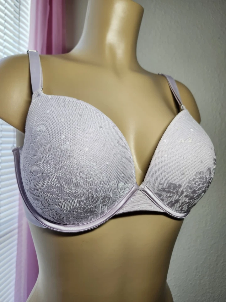 Sujetador con aros push up acolchado de encaje Secret Treasures talla 38C lavanda Foto 3 de 4