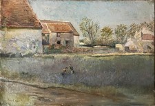 Tableau HST Adrien KARBOWSKY (1855-1945) cuillette de lavande (?)