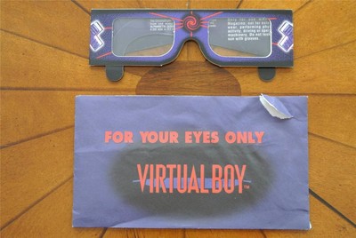 Nintendo VB Virtual Boy 3D GLASSES & ENVELOPE Collectors Promo