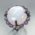 Gemstone ring Natural Moonstone Ring 925 Sterling Silver Size 7 /R459726