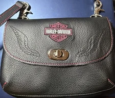 Harley Davidson Black with Pink Trim Crossbody Purse