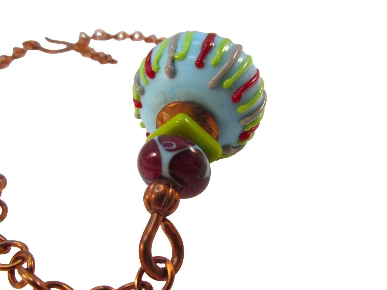 Handcrafted Large Lampwork Glass Statement Neckla… - image 4