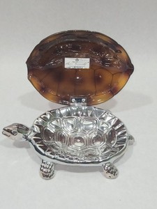Hans Turnwald Turtle Trinket Jewelry Box Silver Plate Hinged Shell Display