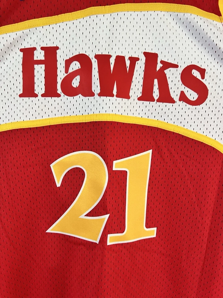 Camiseta deportiva de los Atlanta Hawks Dominique Wilkins Mitchell & Ness 1986-87 Swingman nueva con etiquetas Foto 4 de 4