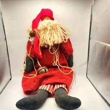 Vintage Christmas Santa 30" Sitting Farmhouse/Cottage/Primative Style
