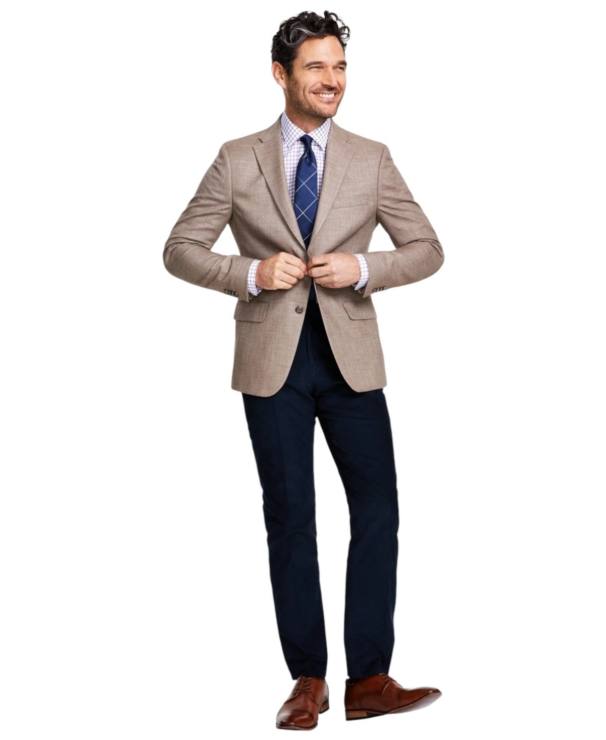 Tommy Hilfiger Mens Modern fit Sport Coat Blazer 44 L Beige Solid