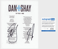 DAN + SHAY SIGNED AUTOGRAPH 19 YOU + ME LYRIC SHEET COA DAN SMYERS & SHAY MOONEY