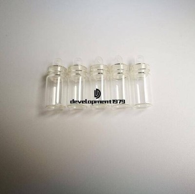 10x 1ml Bottle Empty Sample Vials Clear Glass Bottles with Plastic Lid Small *la
