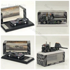 SW 1:64 Ford Mustang 1965 Hoonicorn RTR V3 HORZON / KamaZ trailer Car Diecast