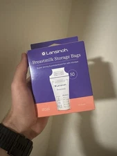 Lansinoh Breastmilk Presterilized Double Zip Storage Bags 50 Pack Baby Nursing