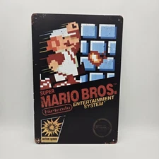 Mario Bros Retro Metal Wall Art Sign