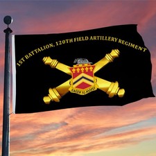 1st Battalion, 120th Field Artillery Regiment Flag 3x5Feet with Brass Grommets