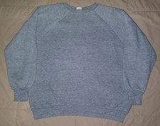 VTG 70s RUSSELL ATHLETIC GRAY BLANK CREW NECK TRI-BLEND SWEATSHIRT LARGE RAGLAN