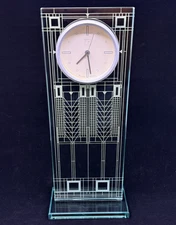 Frank Lloyd Wright Bulova Mantel Clock Glass Excellent Working Condition