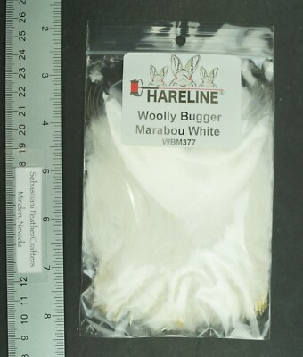 One Pack Hareline White Wooly Bugger Marabou