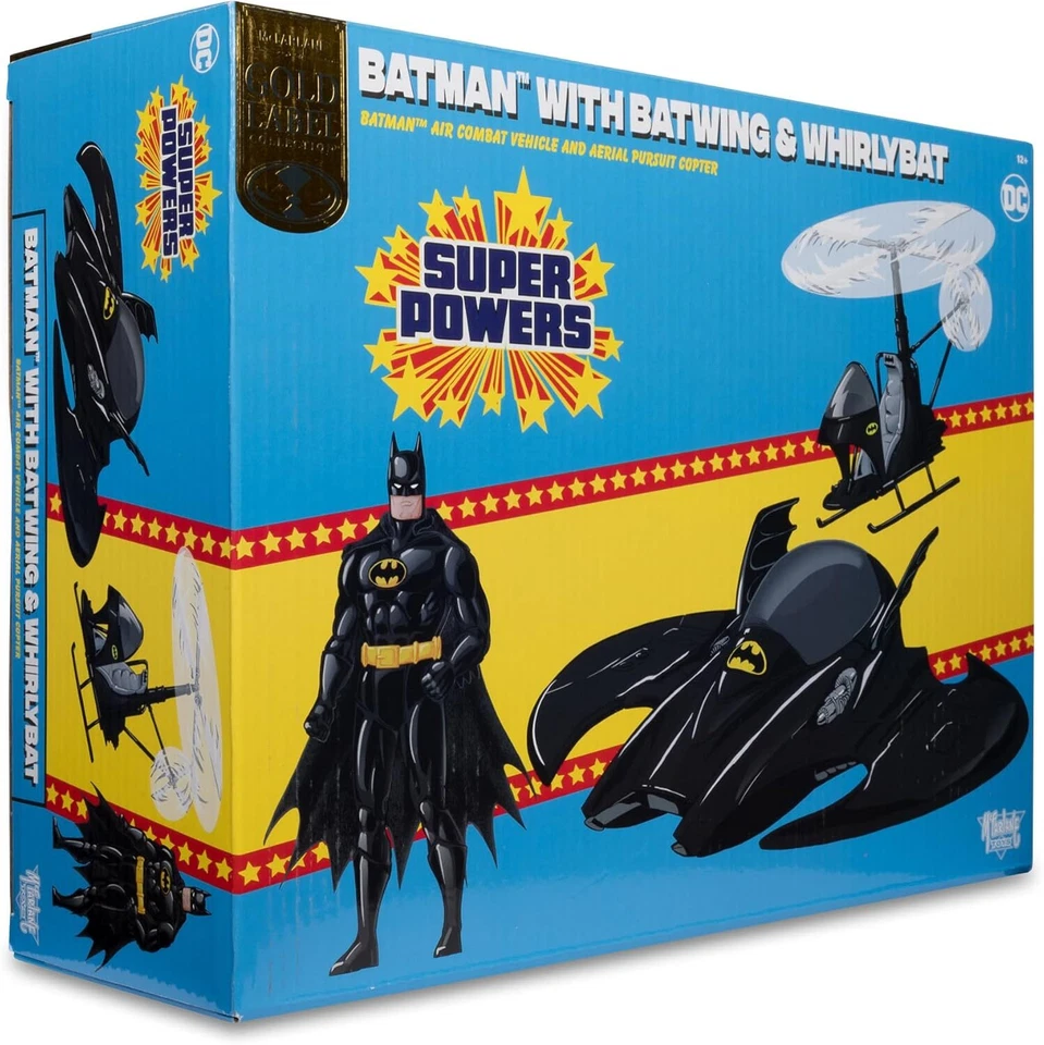 McFarlane DC Super Powers Batman Batwing Whirlybat 3pk Gold Label Figure Set - Image 3 of 4