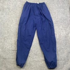 Vintage 90's Nike Adult L Track Athletic Blue Poly Cotton Wind Pants Zip Ankles