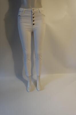 Womens J Brand Lillie White Denim Button-Fly Skinny Jeans 27