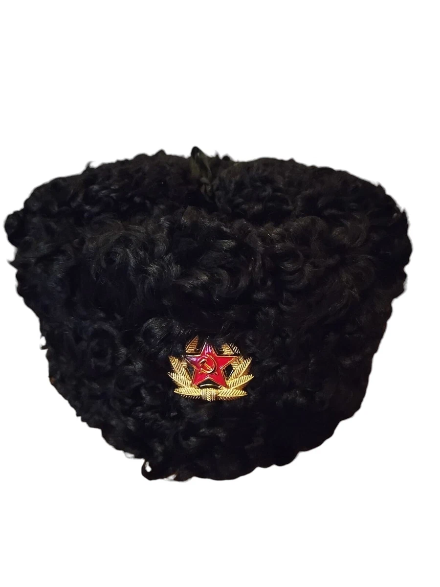 Colbacco Russo Ushanka In Misto Lana - Nero/Marina, Taglia XXL - Con Copriorecchie E Fregio Incluso - 3