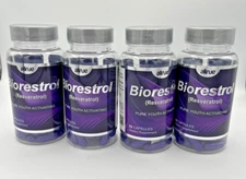 4 Biorestrol Resveratrol youth activating Antioxidant supplement 240 capsules