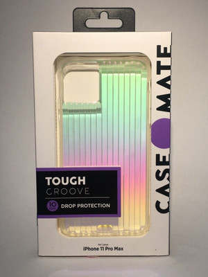 iPhone 11 Pro Max Case Mate Tough Groove Case, Open Box, Nice, Iridescent, Ridge