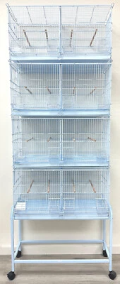 MCAGE LOT-4 of Stackable Birds Parrot Breeding Center Divider Cages With Rolling Stand