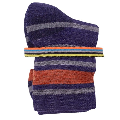 NWT Smartwool Kids Hike Light Cushion Striped Crew Socks Sz M Deep Navy Blue - Picture 5 of 9