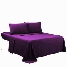4-Piece Purple Queen size Bed Sheet set comfortable bed sheets bed room sheets