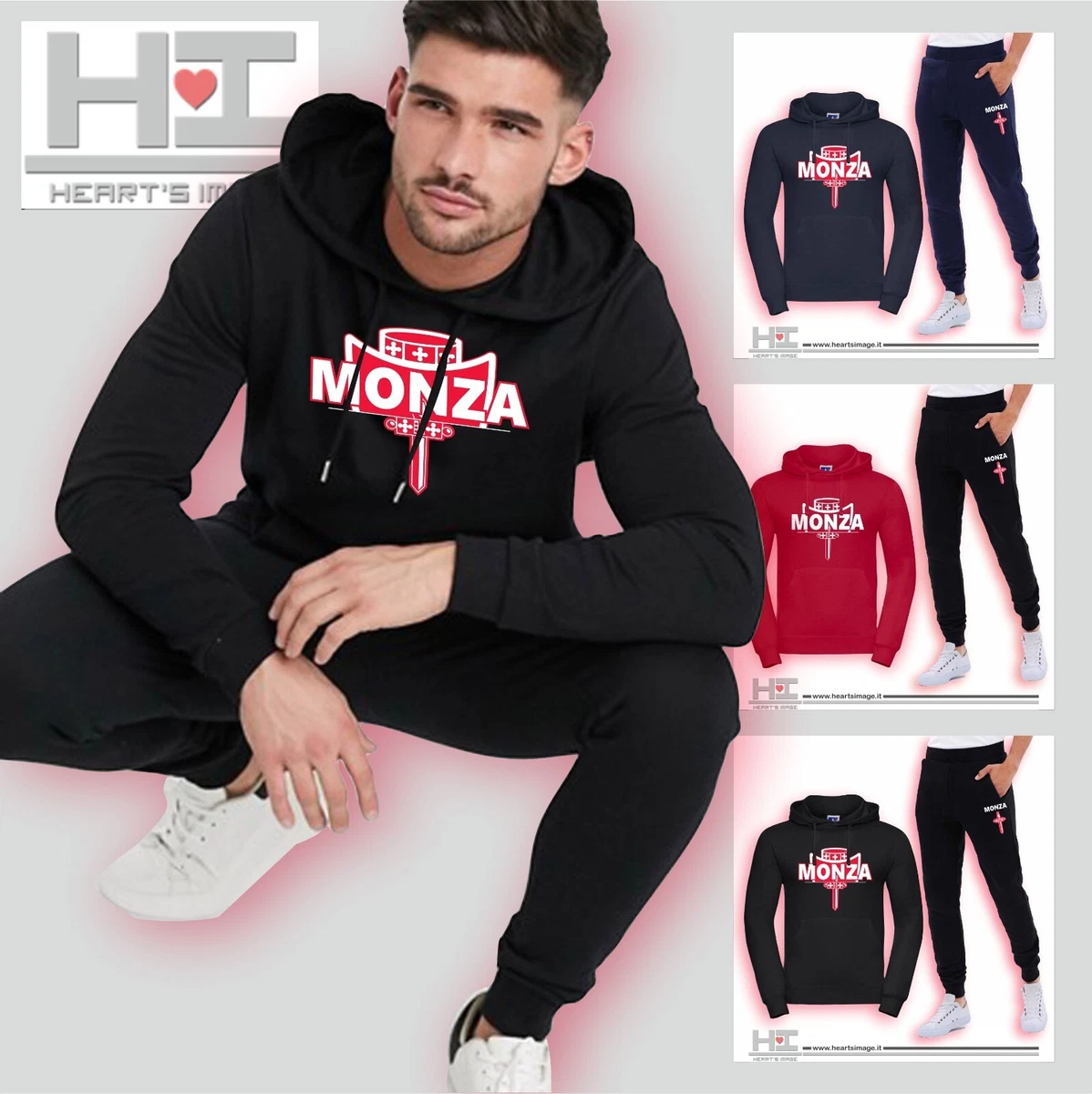 TUTA FELPA CAPPUCCIO MONZA ULTRAS TSHIRT PANTALONE MAGLIA SERIE A