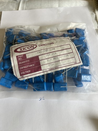 XICON 1 uF 250 VOLT RADIAL POLY 10% Kondensatoren. Teile-Nr 146-250V1.0K Neu 100 Stück - Bild 11 von 12