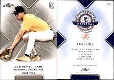 LUKE HILL 2021 LEAF PERFECT GAME NATIONAL SHOWCASE ROOKIE CARD #240