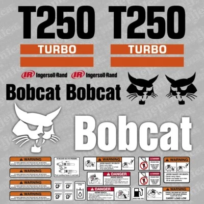 Bobcat T250 Turbo Lader Aftermarket Aufkleber / Ersatzaufkleber Set - Bild 1 von 3