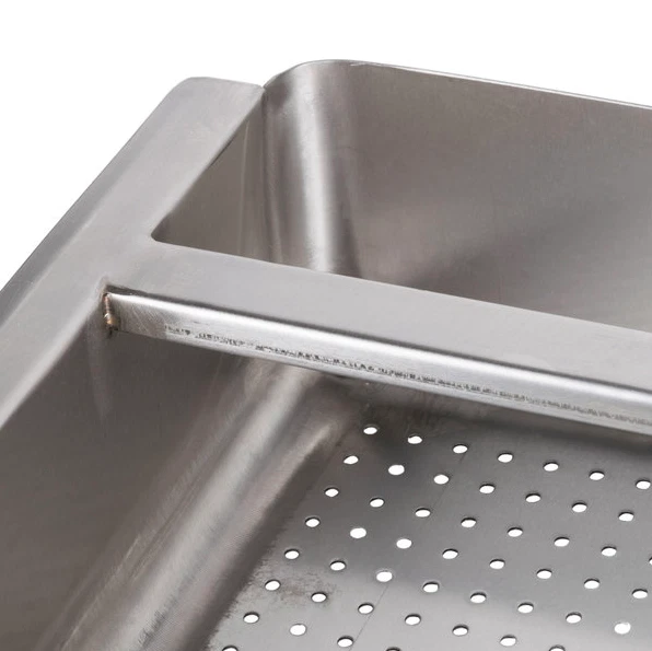 Chatarra de cocina de acero inoxidable pre-enjuague fregadero cesta lavadora escurridor perforado Foto 3 de 4