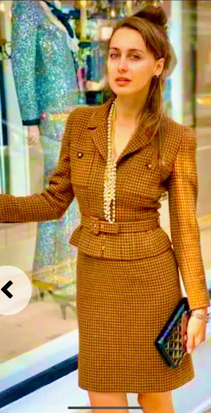 Chanel Vintage 1996 Brown Tweed Jacket 38 40 42 6 8 10 Coat Top Black Belt L M thumbnail 17