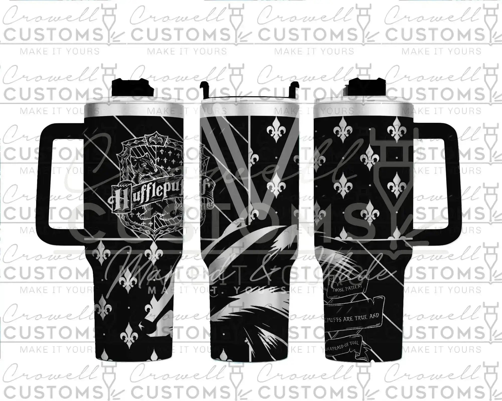 Harry Potter Hufflepuff Hogwarts House Quencher Tumbler 30oz 40oz Stanley Cup Styles