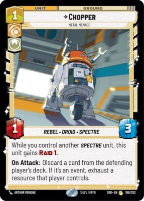 Chopper - SOR 188 NM - Star Wars Unlimited
