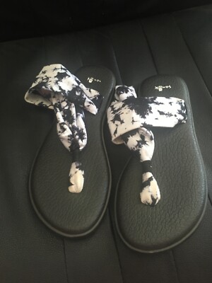 Sanuk Yoga Sling Tie Dye BLUE/WHITE Sandals Womens Size Multicolor  Slip-One - Main Image