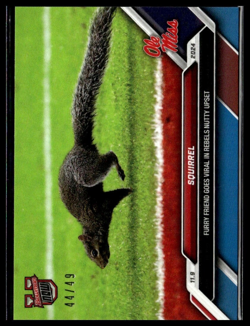 2024 Topps Bowman U Now 41 Squirrel Ole Miss Rebels Furry Friend Blue 44/49