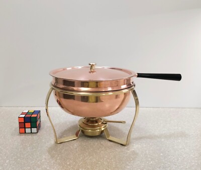 Culinox Spring Copper, Brass Warming Stand Chafing Pan SKillet Switzerland