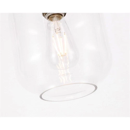 Living District Collier 1-Light Metal & Glass Flush Mount in Brass/Clear - Picture 10 of 10
