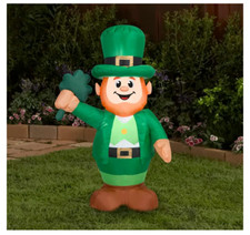 3.5' Inflatable LED St. Patrick's Day Leprechaun w/ Shamrock Yard Decoration