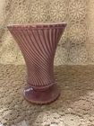 Stunning Vintage McCoy Pastel Lavender Swirl Twisted Spiral Ribbed Footed Vase