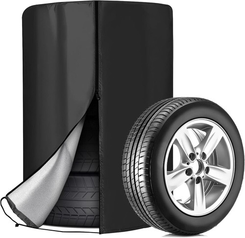 Black Tire Case Tire Protection Cover Waterproof Tyre Spare Cover Uv-Proof Wheel - Picture 11 of 13
