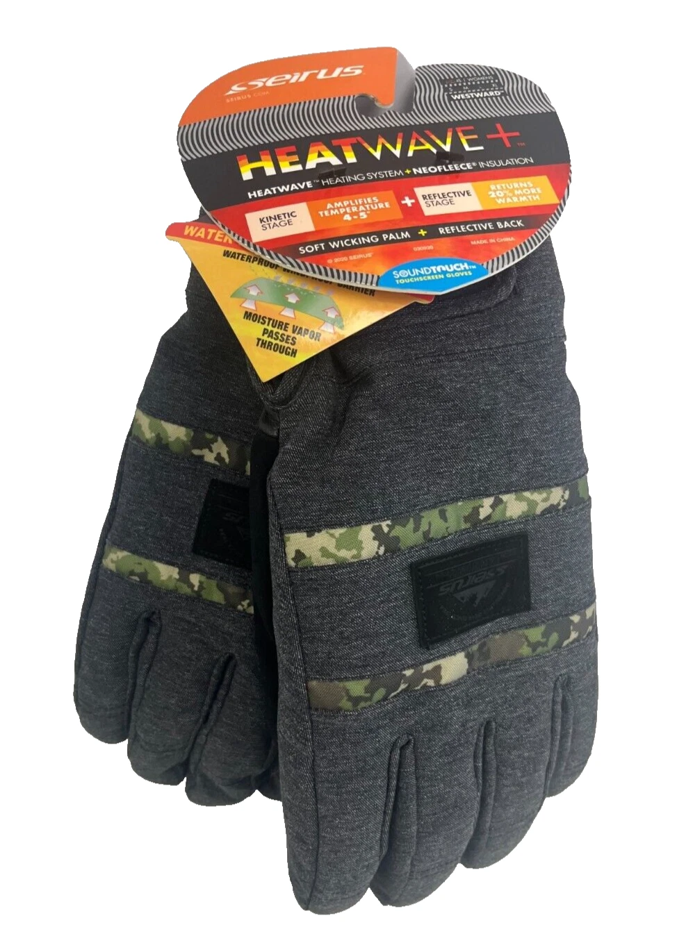 $55 Seirus Heatwave Plus Westward Ski Snow Gloves NWT Size XL Men's Water Proof