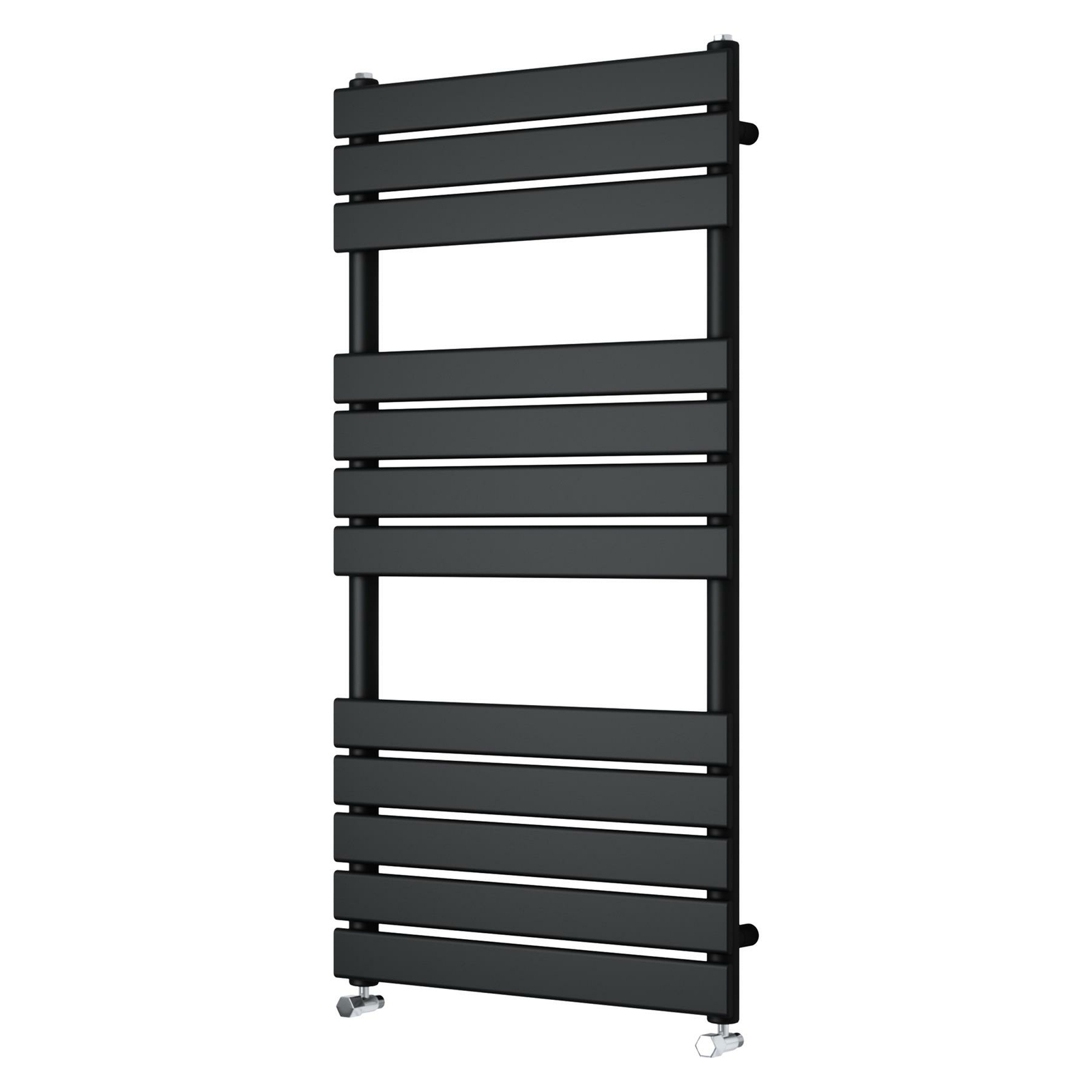 Modern Heated Towel Rail Radiator 1200 x 600mm Black Finish Flat Panel