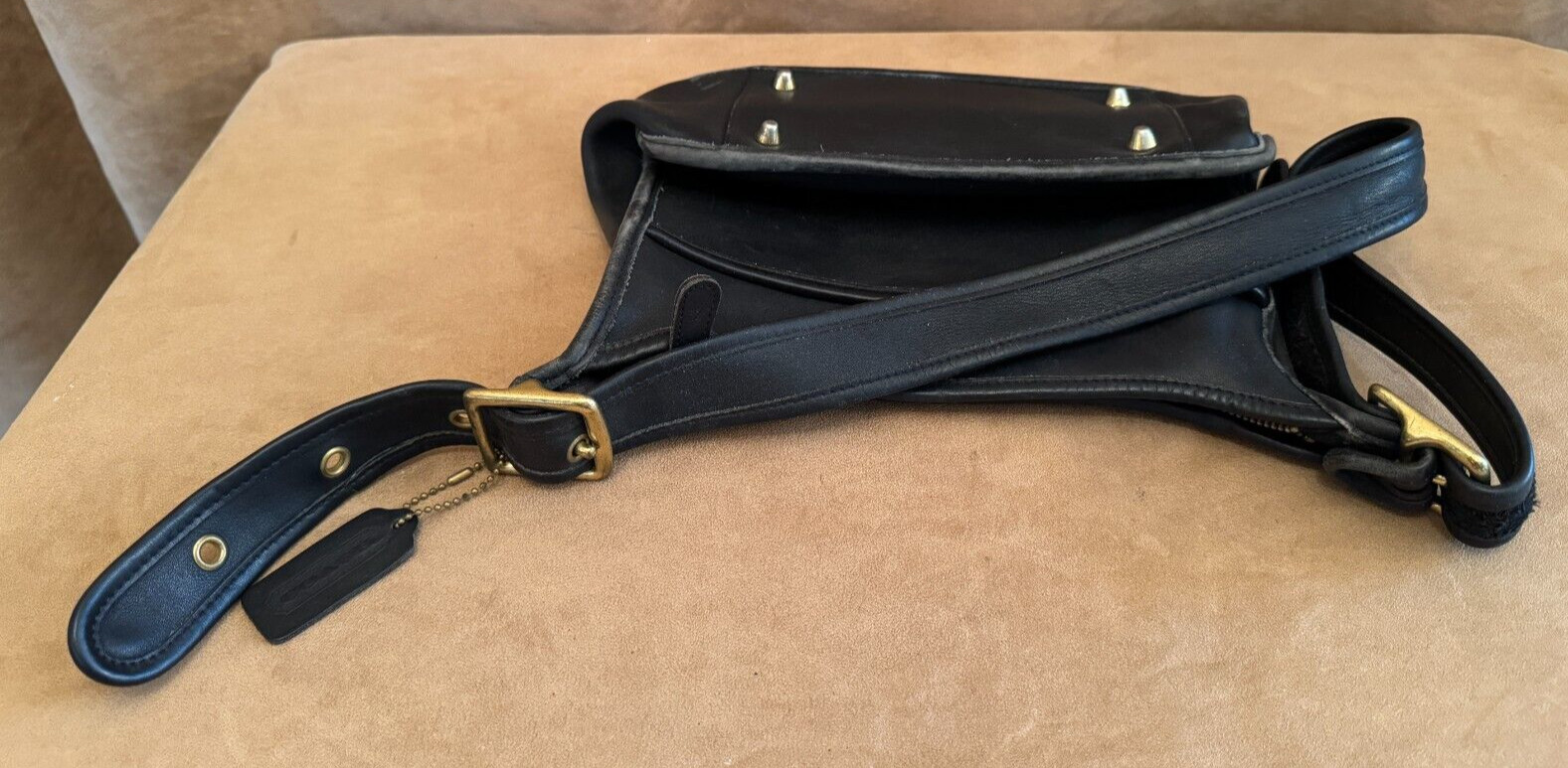 Vintage COACH Janice Saddle Bag 9966 Black adjustable strap w hangtag Bag image 2