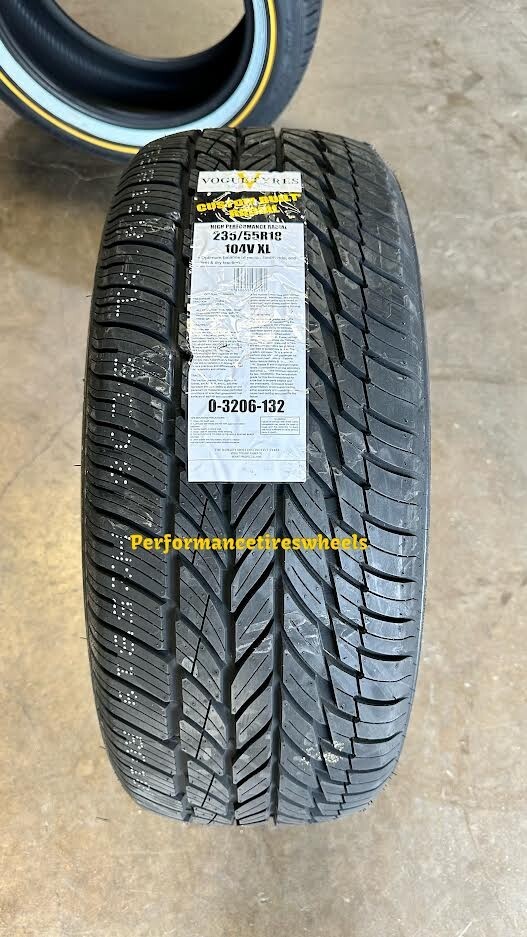 1 NEW 235-55R18 104V VOGUE CUSTOM BUILT RADIAL GOLD WHITE SIDEWALL TIRE ...